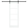 Porte Coulissante avec Quincaillerie Blanche 78x211 cm en Bois Massif de Pin 
