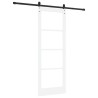 Porte Coulissante avec Quincaillerie Blanche 78x211 cm en Bois Massif de Pin 