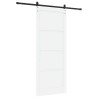 Porte coulissante avec ensemble de quincaillerie blanche 93x232 cm en bois massif de pin 
