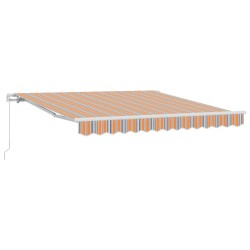 Parasol Manuel Rétractable Rayures Multicolores 350x250 cm 