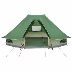 Tente de famille Tipi verte pour 6 personnes, imperméable 