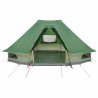 Tente de famille Tipi verte pour 6 personnes, imperméable 