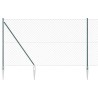 Jeu de Poteaux de Clôture Vert 1.6 x 10 m Acier galvanisé 