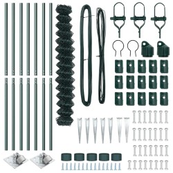 Jeu de Poteaux de Clôture Vert 1.6 x 10 m Acier galvanisé 