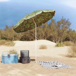 Parasol de plage camouflage 161 x 193 cm avec poteau en métal 