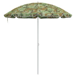 Parasol de plage camouflage 161 x 193 cm avec poteau en métal 