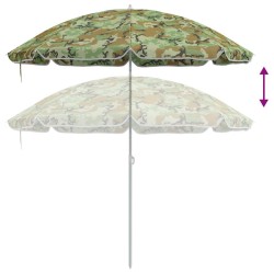 Parasol de plage camouflage 161 x 193 cm avec poteau en métal 