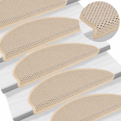 Tapis d'escalier autocollants 30 pcs 65x21x4 cm berbère 