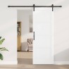 Porte Coulissante avec Set de Quincaillerie Blanche 78x211 cm en Bois de Pin Massif 