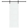Porte Coulissante avec Set de Quincaillerie Blanche 78x211 cm en Bois de Pin Massif 