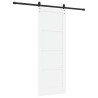 Porte Coulissante avec Set de Quincaillerie Blanche 78x211 cm en Bois de Pin Massif 