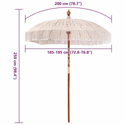 Parasol Autre Crème x 250 cm Coton et bois massif 