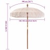 Parasol Autre Crème x 250 cm Coton et bois massif 