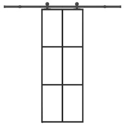 Porte coulissante avec kit de quincaillerie 76x205 cm Verre ESG 