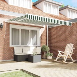 Store manuel retractable vert et blanc 350x250 cm 