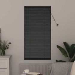 Store de Fenêtre avec des rideaux Autre Noir 80 x 130 cm Aluminium 