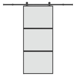 Porte coulissante kit de quincaillerie trempé verre aluminium 