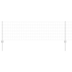 Clôture Euro avec 11 poteaux U Argent 0.6x50 m Acier 