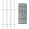Clôture Euro avec 11 poteaux U Argent 0.6x50 m Acier 