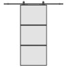 Porte coulissante avec kit de quincaillerie noir 90x205 cm 