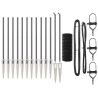 Clôture Euro de avec 13 poteaux pointus, 1 x 25 m en acier galvanisé gris 