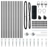 Clôture Euro de avec 13 poteaux pointus, 1 x 25 m en acier galvanisé gris 