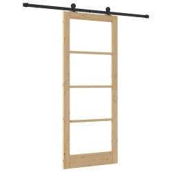 Porte coulissante avec ensemble de matériel 'ORKDAL'Bois massif et verre 