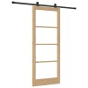 Porte coulissante avec ensemble de matériel 'ORKDAL'Bois massif et verre 