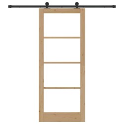 Porte coulissante avec ensemble de matériel 'ORKDAL'Bois massif et verre 