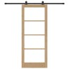 Porte coulissante avec ensemble de matériel 'ORKDAL'Bois massif et verre 