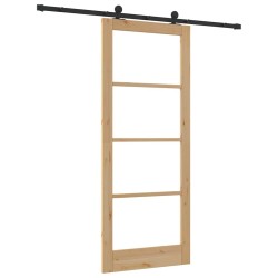 Porte coulissante avec ensemble de matériel 'ORKDAL'Bois massif et verre 