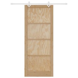Porte coulissante avec quincaillerie 93x232 cm en Bois massif de pin 