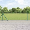 Clôture en fil soudé avec 13 poteaux à flasques Vert 0,5x50 m Acier 