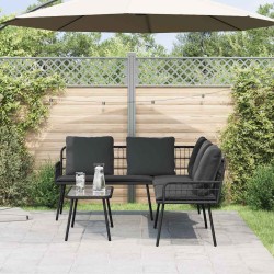 Sofa d'angle Noir 231x173x78 cm en Poly Rattan 