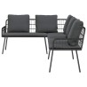 Sofa d'angle Noir 231x173x78 cm en Poly Rattan 