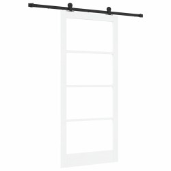 Porte coulissante avec quincaillerie 'ORKDAL'Bois blanc et verre 