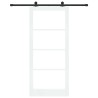 Porte coulissante avec quincaillerie 'ORKDAL'Bois blanc et verre 