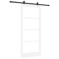Porte coulissante avec quincaillerie 'ORKDAL'Bois blanc et verre 