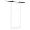 Porte coulissante avec quincaillerie 'ORKDAL'Bois blanc et verre 
