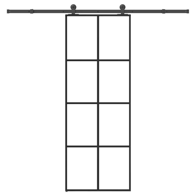 Porte coulissante avec kit de quincaillerie 76x205 cm Verre ESG 