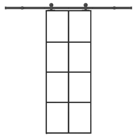 Porte coulissante avec kit de quincaillerie 76x205 cm Verre ESG 