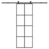 Porte coulissante avec kit de quincaillerie 76x205 cm Verre ESG 