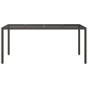 Table de jardin Marron 190x90x75 cm Verre trempé/résine tressée 