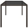 Table de jardin Marron 190x90x75 cm Verre trempé/résine tressée 