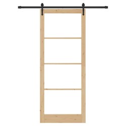 Porte coulissante avec set quincaillerie 83x232 cm Bois massif en pin 