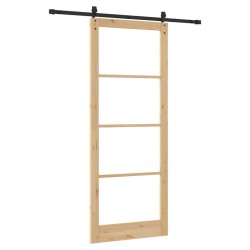 Porte coulissante avec set quincaillerie 83x232 cm Bois massif en pin 