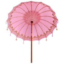 Parasol Autre Rose x 260 cm Coton et bois massif 