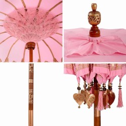 Parasol Autre Rose x 260 cm Coton et bois massif 