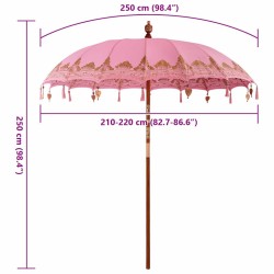 Parasol Autre Rose x 260 cm Coton et bois massif 