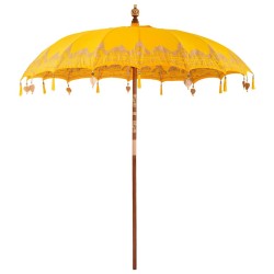 Parasol Autre Jaune x 250 cm Coton et bois massif 